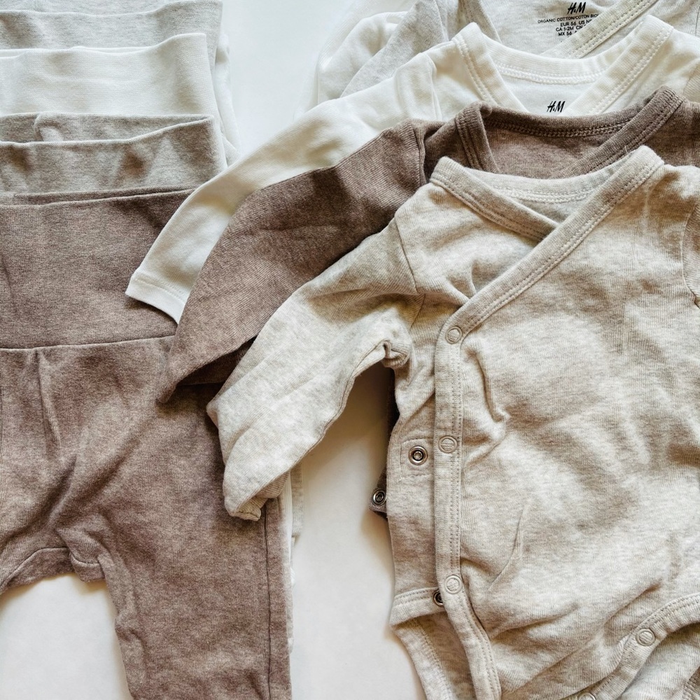 H&M Organic Cotton Onesies and Pants, 10 Pieces